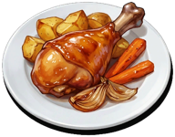 蜜汁时蔬烤鸡腿游戏图标